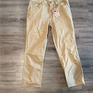 Brand New Devil Dog Dungarees Slim Straight Rugged Tan Jeans 38x30
